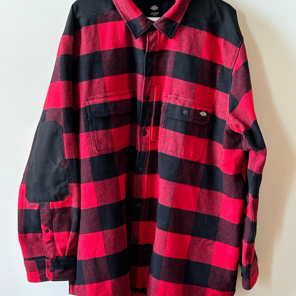 Dickies men’s Black Plaid Flannel Shirt Jacket